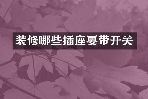 装修哪些插座要带开关