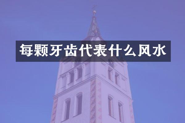 每颗牙齿代表什么风水
