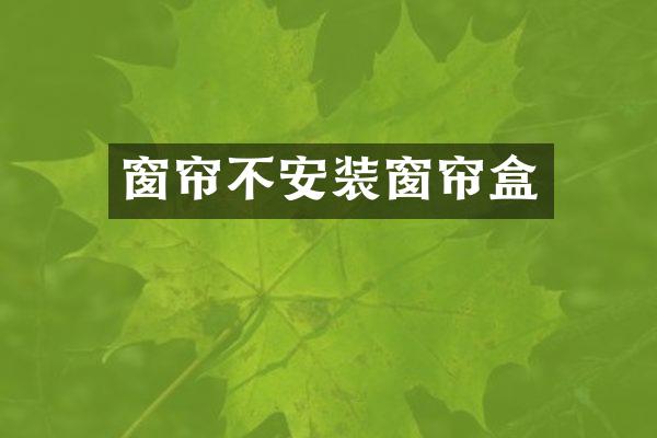 窗帘不安装窗帘盒