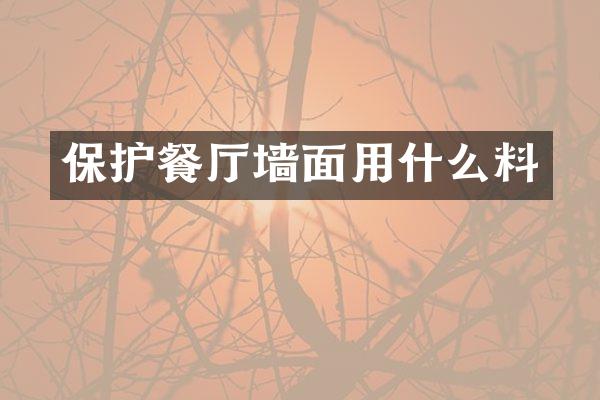 保护餐厅墙面用什么料