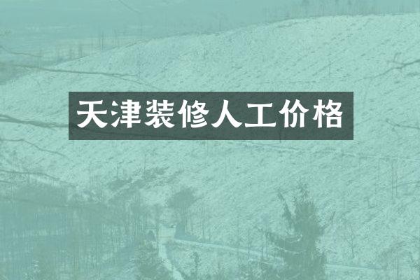 天津装修人工价格