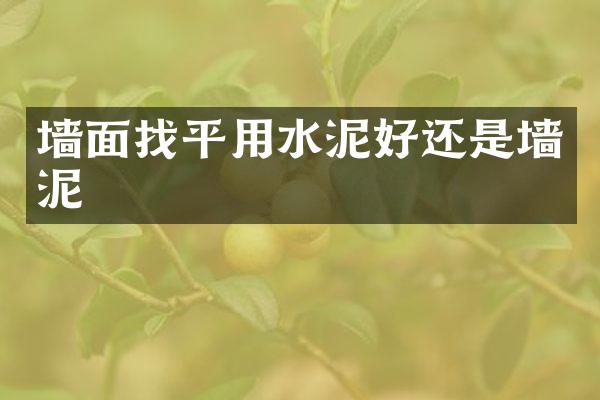 墙面找平用水泥好还是墙泥