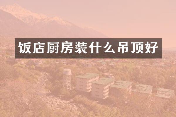 饭店厨房装什么吊顶好