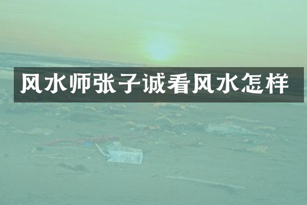 风水师张子诚看风水怎样