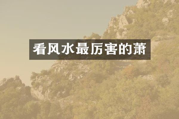 看风水最厉害的萧