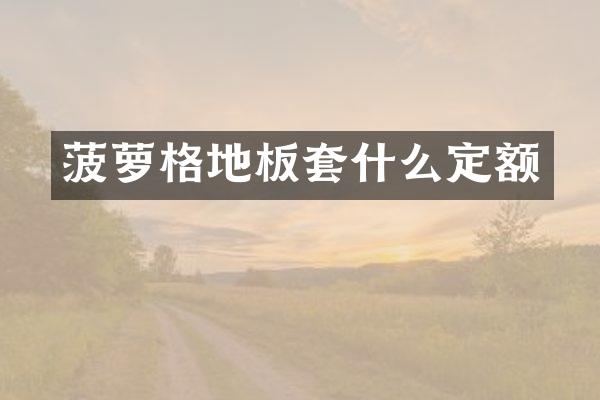 菠萝格地板套什么定额