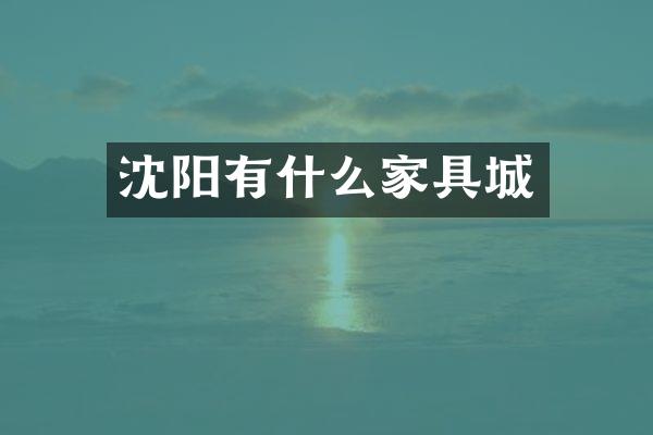 沈阳有什么家具城