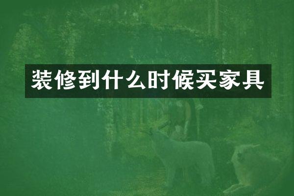 装修到什么时候买家具