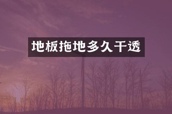 地板拖地多久干透