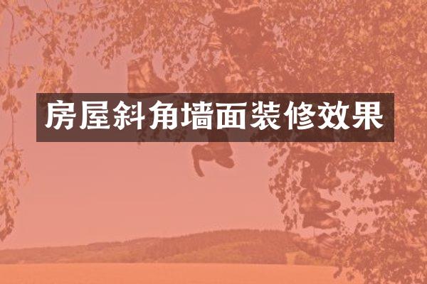 房屋斜角墙面装修效果