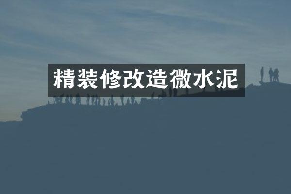 精装修改造微水泥