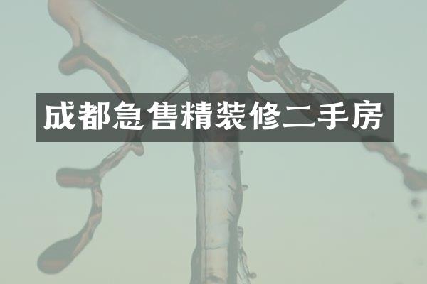 成都急售精装修二手房