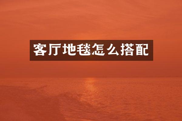 客厅地毯怎么搭配