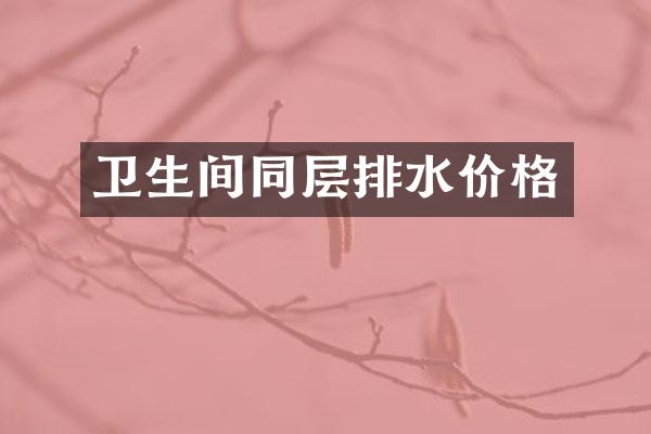 卫生间同层排水价格
