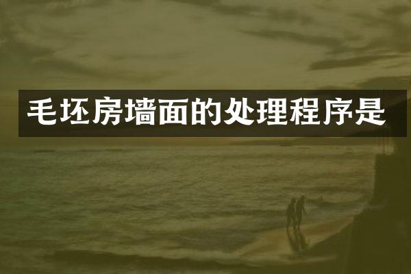 毛坯房墙面的处理程序是