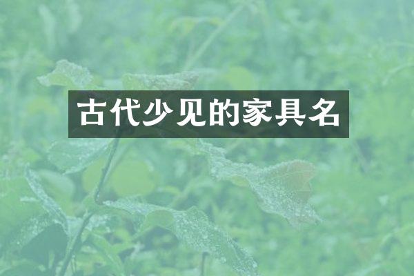 古代少见的家具名