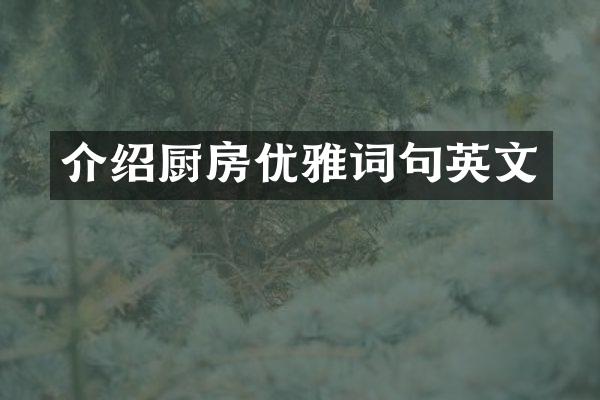 介绍厨房优雅词句英文