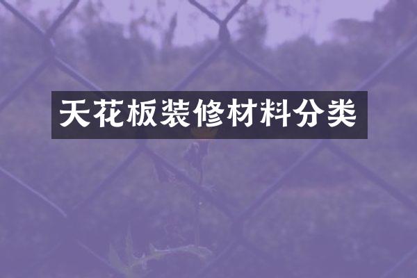 天花板装修材料分类