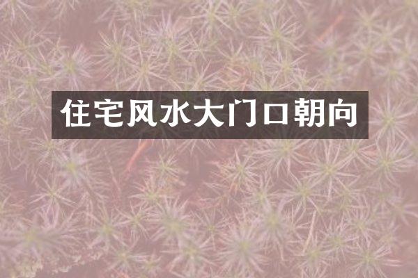 住宅风水大门口朝向