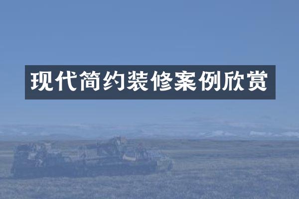 现代简约装修案例欣赏