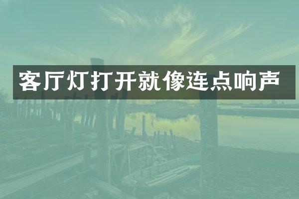 客厅灯打开就像连点响声
