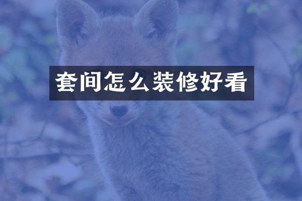 套间怎么装修好看