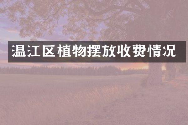 温江区植物摆放收费情况