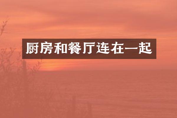 厨房和餐厅连在一起