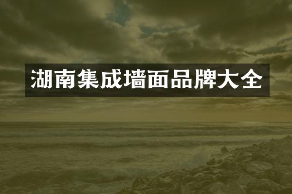 湖南集成墙面品牌大全