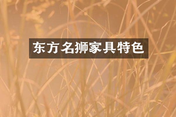 东方名狮家具特色