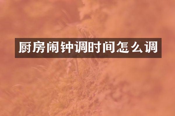 厨房闹钟调时间怎么调