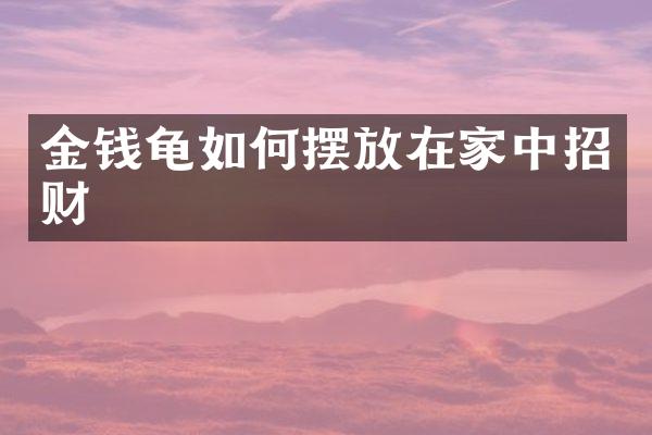金钱龟如何摆放在家中招财