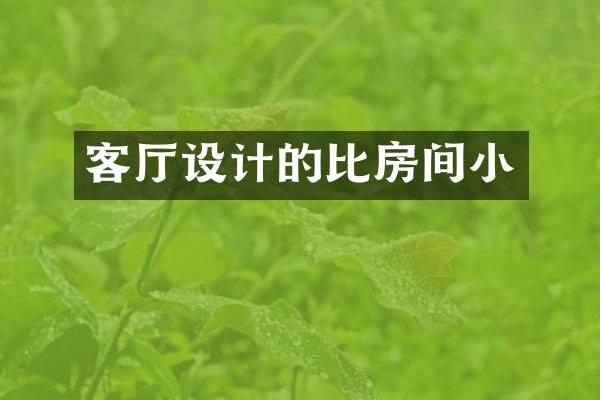 客厅设计的比房间小