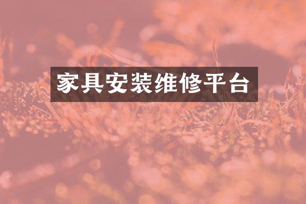 家具安装维修平台