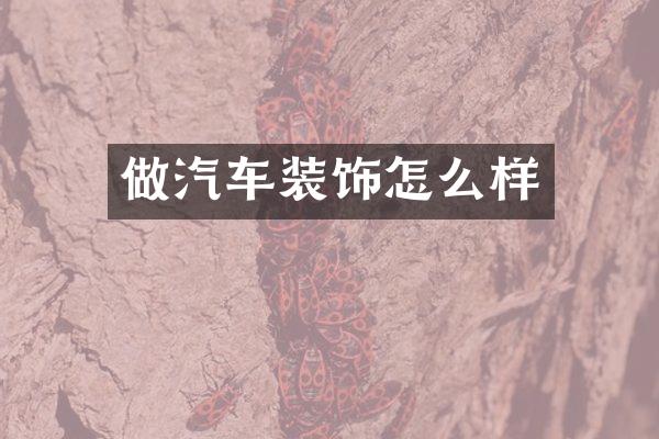 做汽车装饰怎么样