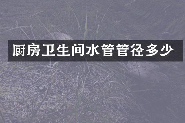 厨房卫生间水管管径多少