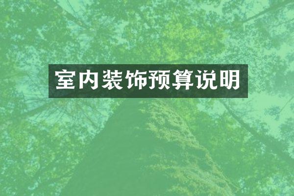 室内装饰预算说明