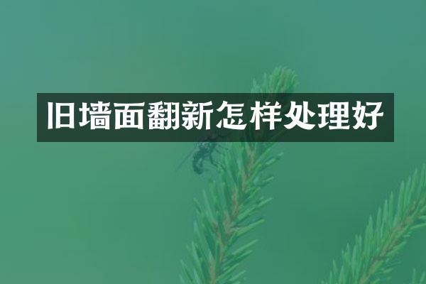 旧墙面翻新怎样处理好