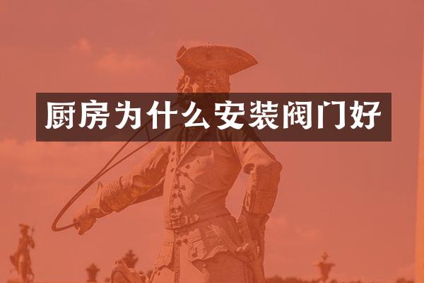 厨房为什么安装阀门好