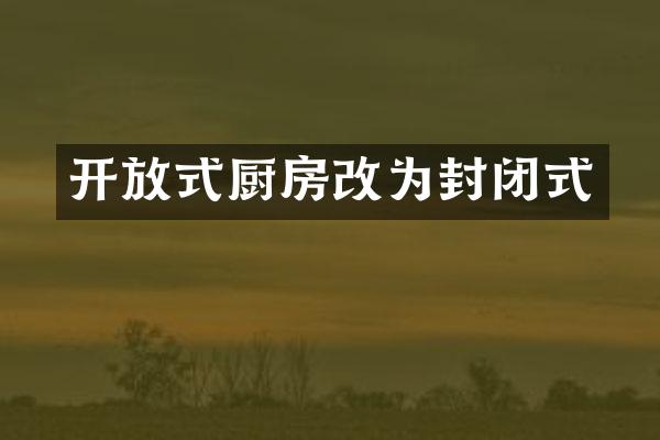 开放式厨房改为封闭式