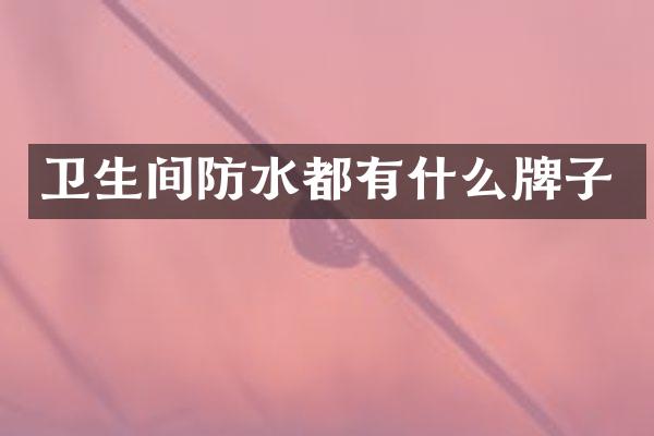 卫生间防水都有什么牌子