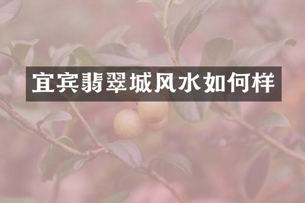 宜宾翡翠城风水如何样