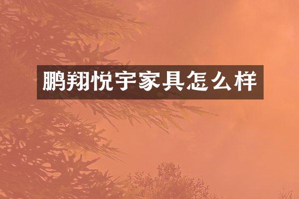 鹏翔悦宇家具怎么样
