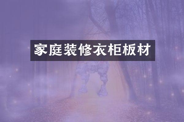 家庭装修衣柜板材