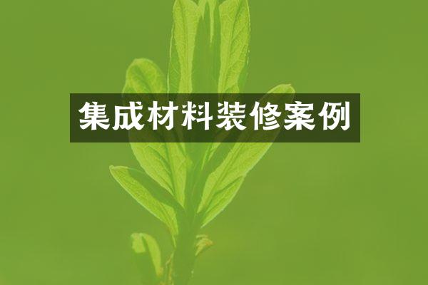 集成材料装修案例