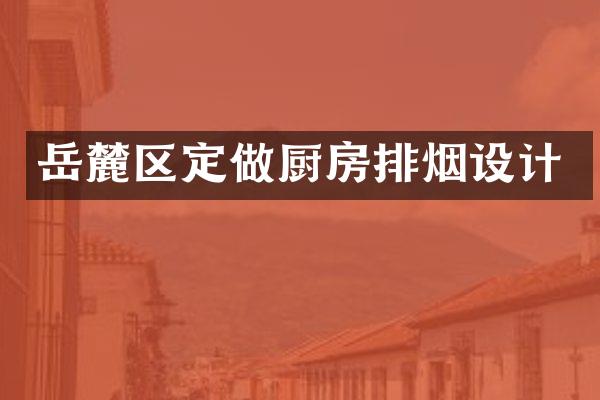 岳麓区定做厨房排烟设计