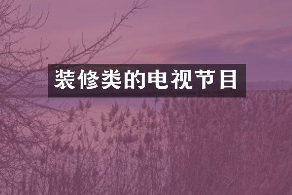 装修类的电视节目