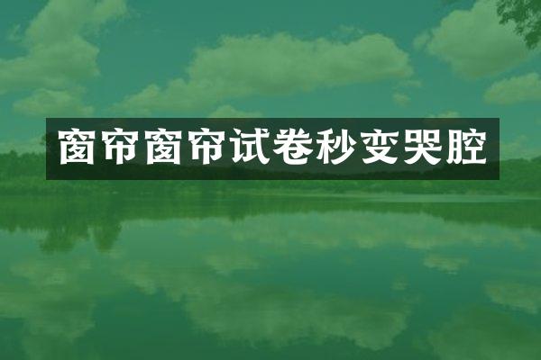 窗帘窗帘试卷秒变哭腔