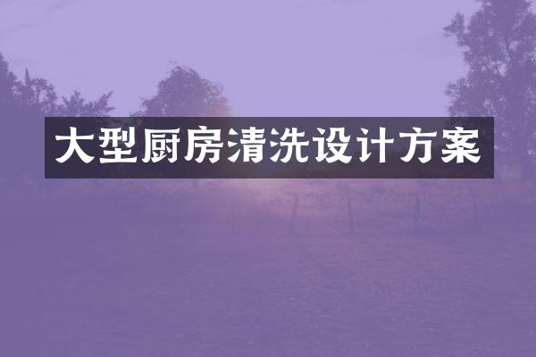 大型厨房清洗设计方案