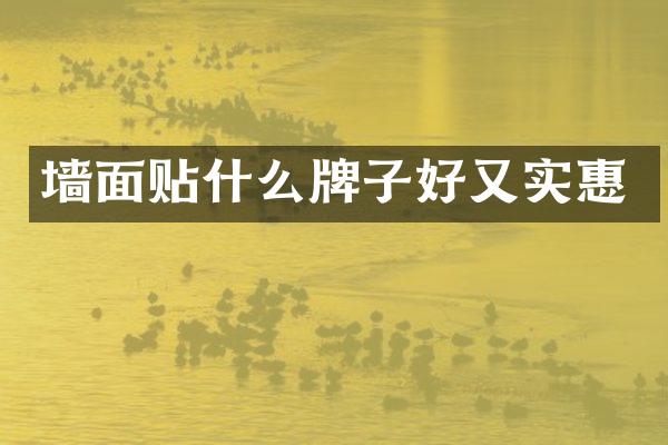 墙面贴什么牌子好又实惠